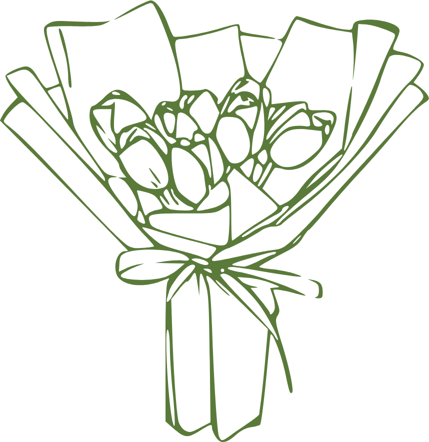 Ilustración de un ramo de tulipanes
