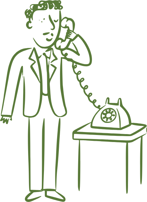 Ilustración de un hombre hablando por teléfono